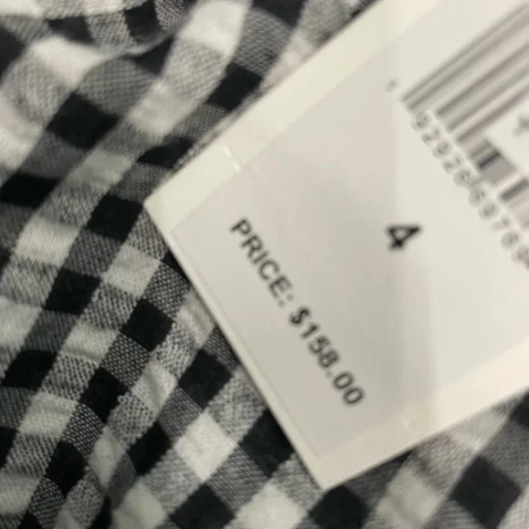 NWT Vineyard Vines Gingham Dress One Shoulder Black and White - Picture 6 of 6